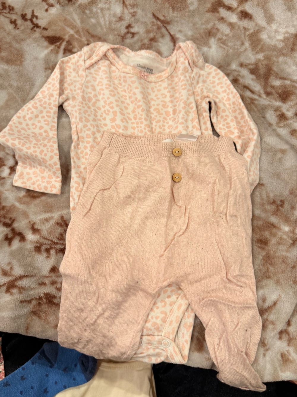 Zara Pink Knit Vest & Light Pink Leopard Bodysuit Set - Kids